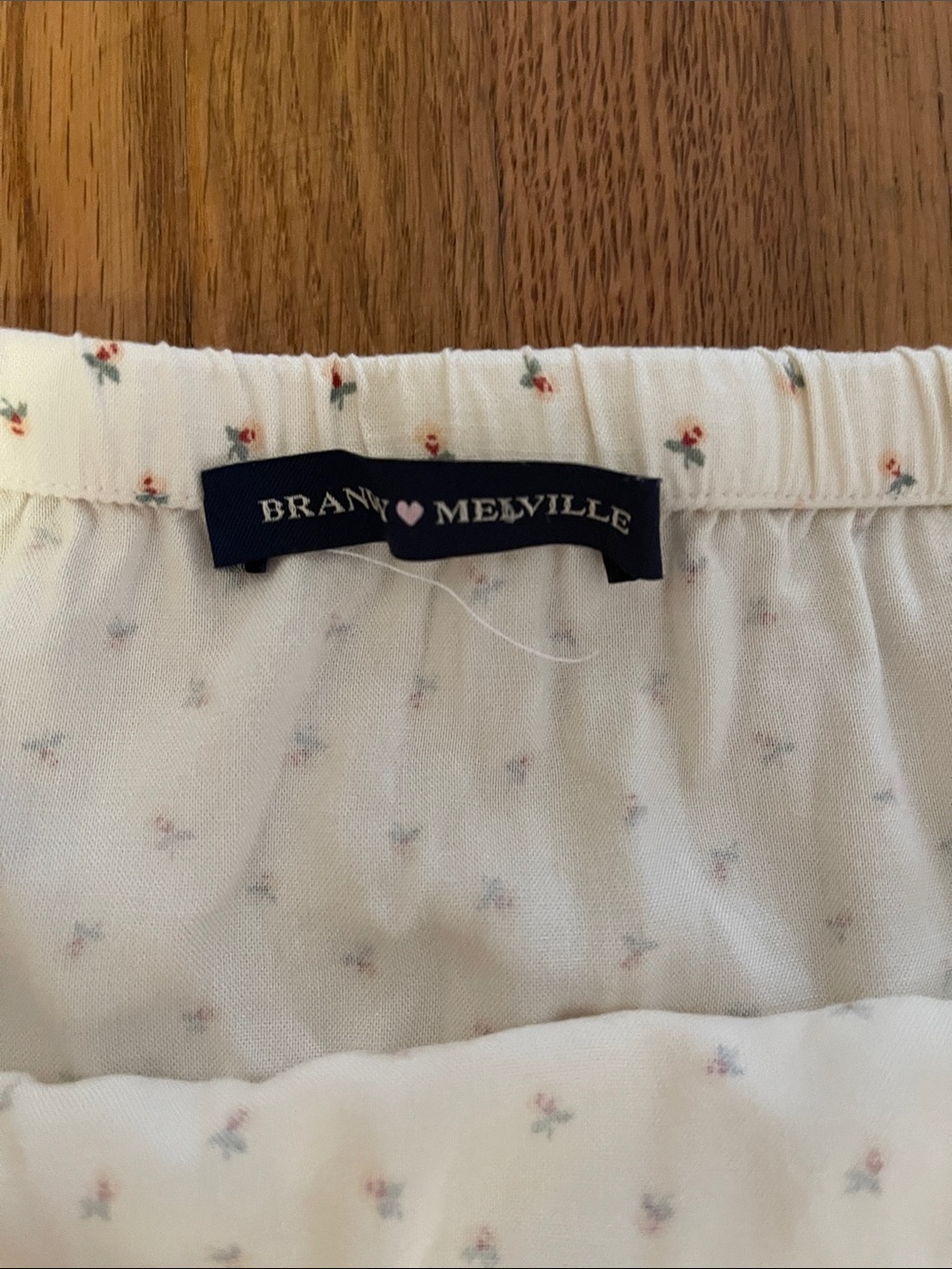 Brandy Melville Cream Tiered Maxi Skirt with Tiny Dot Pattern - Picture 5 of 8